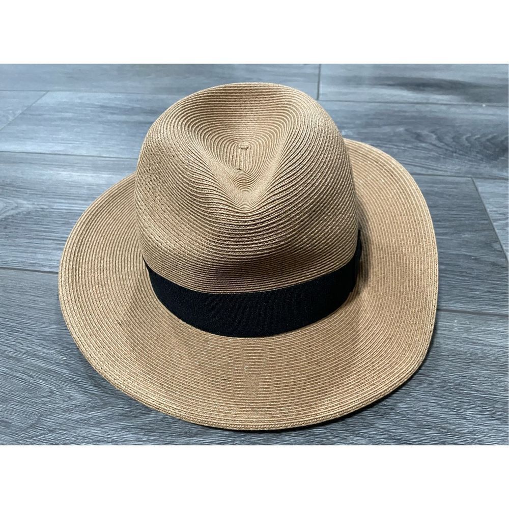 Pineapple & Star Unisex Fedora Beach Hat Small Ivory Fine Braid Sun Straw UPF50